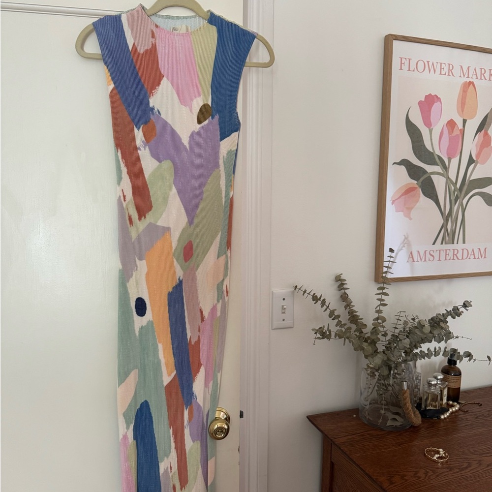 Colorful Abstract Midi Dress
